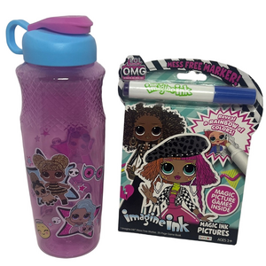 OMG LOL Surprise Water Bottle and Magic Ink Pictures Set